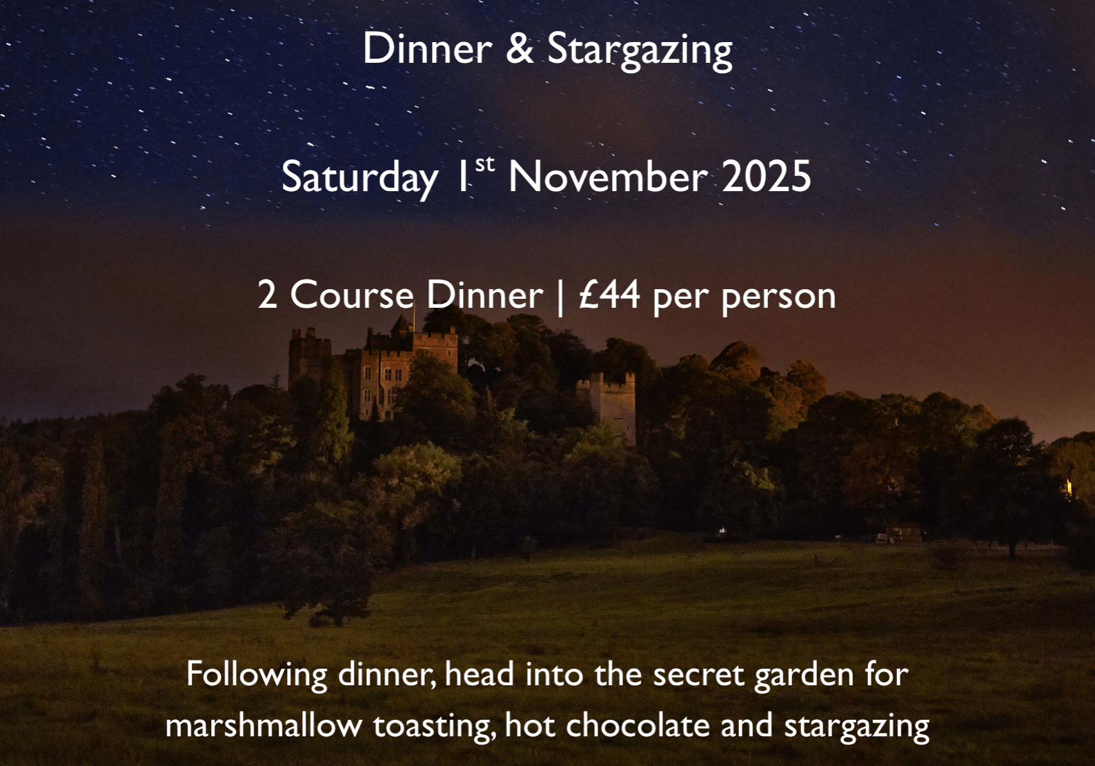 Dark Skies dinner & stargazing 